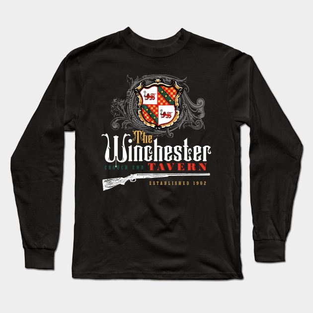 The Winchester Tavern Long Sleeve T-Shirt by MindsparkCreative